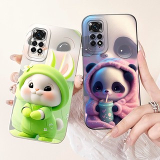 Ốp lưng Xiaomi Redmi Note 11 Pro 5G 4G Note11 11S Vỏ bảo vệ ống kính thỏ gấu trúc dễ thương Vỏ điện thoại silicon mềm bảo vệ ống kính