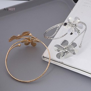 Julyhot Bohemian Lá Charm Trên Rỗng Kim Loại Dây Xích Vòng Tay Retro Họa Tiết Hình Học Cánh Tay Cơ Thể Vòng Tay Massivedeals Vòng Tay