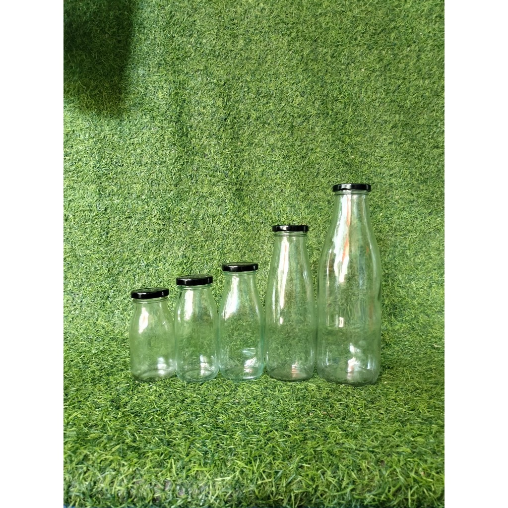 Chai Thủy Tinh Nắp Thiếc 200ml, 250ml, 300ml, 500ml,1000ml (Chai trơn, không in hình) - Đựng sữa hạt, nước ép, detox