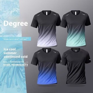 Áo nam thời trang thiếu niên Thiết kế Gradient dáng rộng Cổ tròn thể thao nam tay ngắn