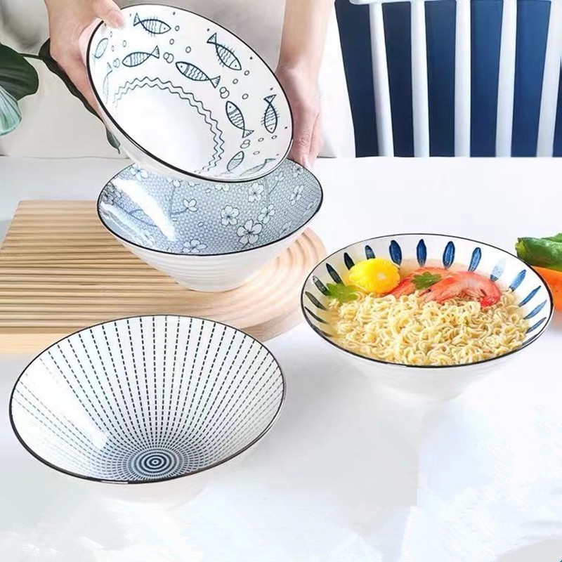 Tô sứ loe hoạ tiết hướng dương dùng cho gia đình đựng canh và nhiều món ăn ngon