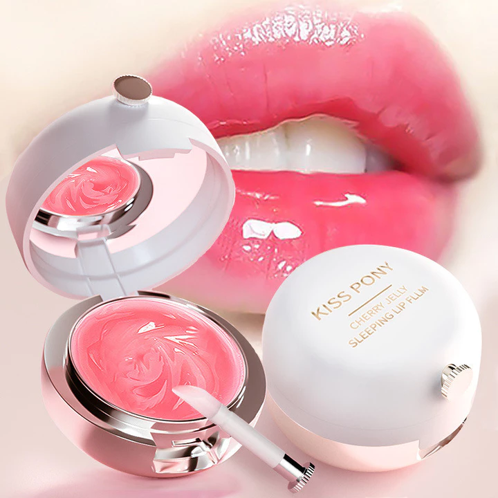 Cherry Jelly Lip Balm Chống nứt Phai Môi Đường Ngủ Ban Đêm Sửa Chữa Môi Mặt nạ Trang Điểm Son Môi Đế Dưỡng Ẩm Nuôi Dưỡng Làm Đẹp Chăm Sóc Môi