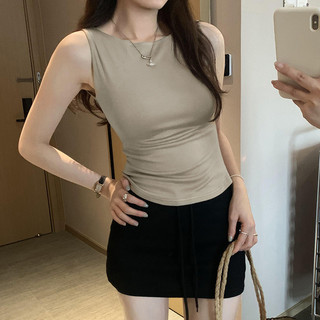 Áo ba lỗ nữ ôm sát phong cách Hàn cao cấp màu trơn mới hè 2025 Closet Diary