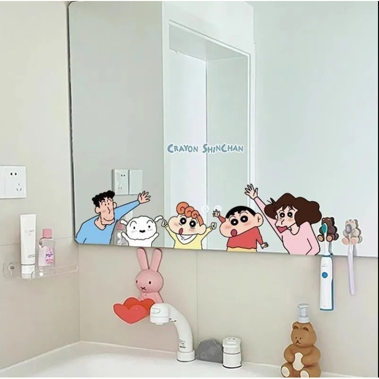 Miếng dán Crayon Shin-chan mới chống nước, dùng cho nhà vệ sinh, xe máy, tủ lạnh, xe hơi, tường