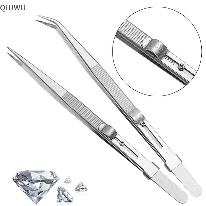 Nhíp bằng thép không gỉ QIUWU Dụng cụ sửa chữa linh kiện điện tử Nhíp đa năng Nhíp trang sức chất lượng cao.