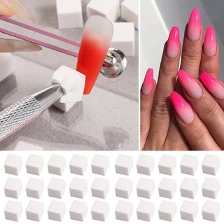 AFTEROF 50 Cái / bộ Miếng bọt biển nghệ thuật làm móng, Miếng bọt biển chuyển màu móng tay DIY mềm mại, hình vuông có bút lấy Bàn chải móng tay gradient Phụ kiện dụng cụ làm móng tay
