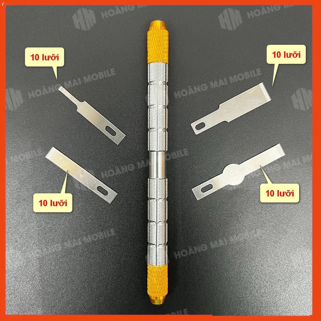 Bộ dao cạy nắp lưng điện thoại đa năng 40 lưỡi, combo cán dao luồn khe, tách keo