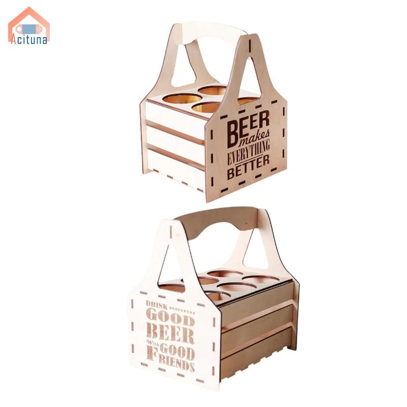 Hộp Đựng Bia Bằng Gỗ Đồ Uống Hiển Thị Người Tổ Chức Mang Ra Có Thể Tái Sử Dụng Phong Cách Vintage Cầm Tay Rượu Vang Cho Tiệc Thanh Tập Hợp