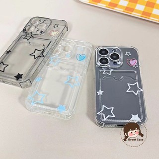 Ốp Điện Thoại Đựng Thẻ Ngôi Sao Nhiều Màu Sắc Phong Cách ins Cho Samsung Galaxy A56 A26 M36 A16 A06 M55 A55 A35 A25 A15 M15 F15 M54 5G 4G Vỏ Bốn Góc Vỏ Mềm Trong Suốt Chống Rơi