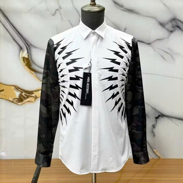 Áo Sơ Mi Tia Sét Phối 2 Vai Tay Rằn Ri KCloset SoMi Vải Cotton Mềm Mịn Thời Trang Nam Nữ NA835