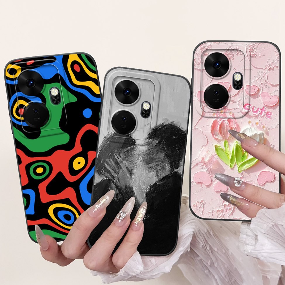 Ốp điện thoại ITEL P55 Plus PL63LN P663L ITEL P55 + Ốp lưng chống sốc hình mèo gấu trúc thỏ hoa thời trang tình yêu