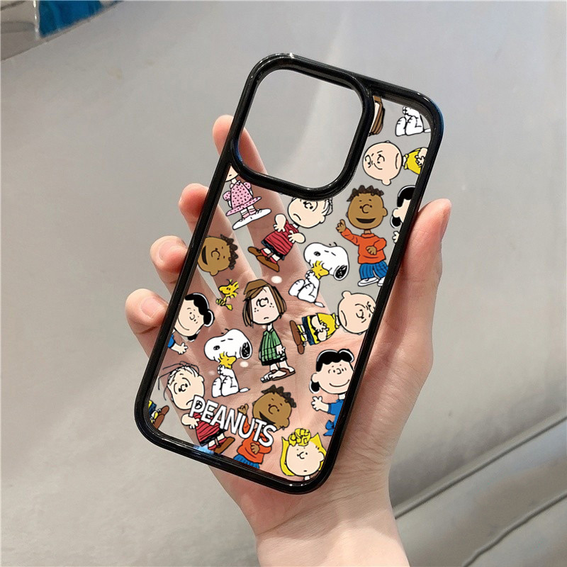 Ốp Lưng Cho iPhone 16 15 14 13 12 11 Pro Max 16e Cho iPhone XS Max X XR 8 7 Plus SE2020 2022 Dễ Thương Snoopy Hoạt Hình Chó Silicon Trong Suốt Chống Sốc