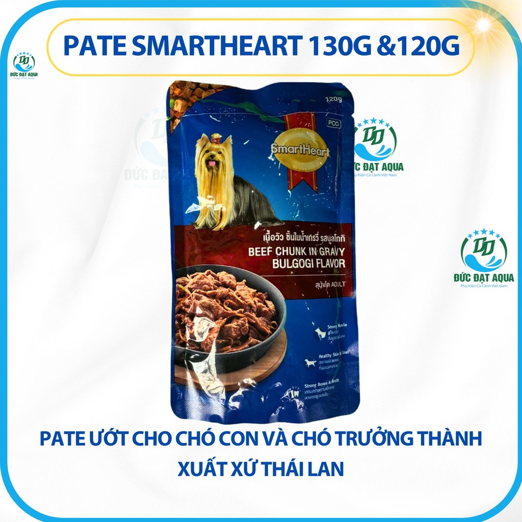 pate smarthear 130g & 120g giành cho chó trưởng thành và chó con , hàng chính hãng ( combo 4 gói ) 7