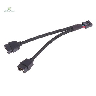 [Nhà Điện] 1 Máy Tính Bo Mạch Chủ Cáp Nối Dài USB 9 Pin 1 Nữ Đến 2 Nam Y Splitter Âm Thanh HD Cáp Nối Dài Cho PC DIY 15cm mới