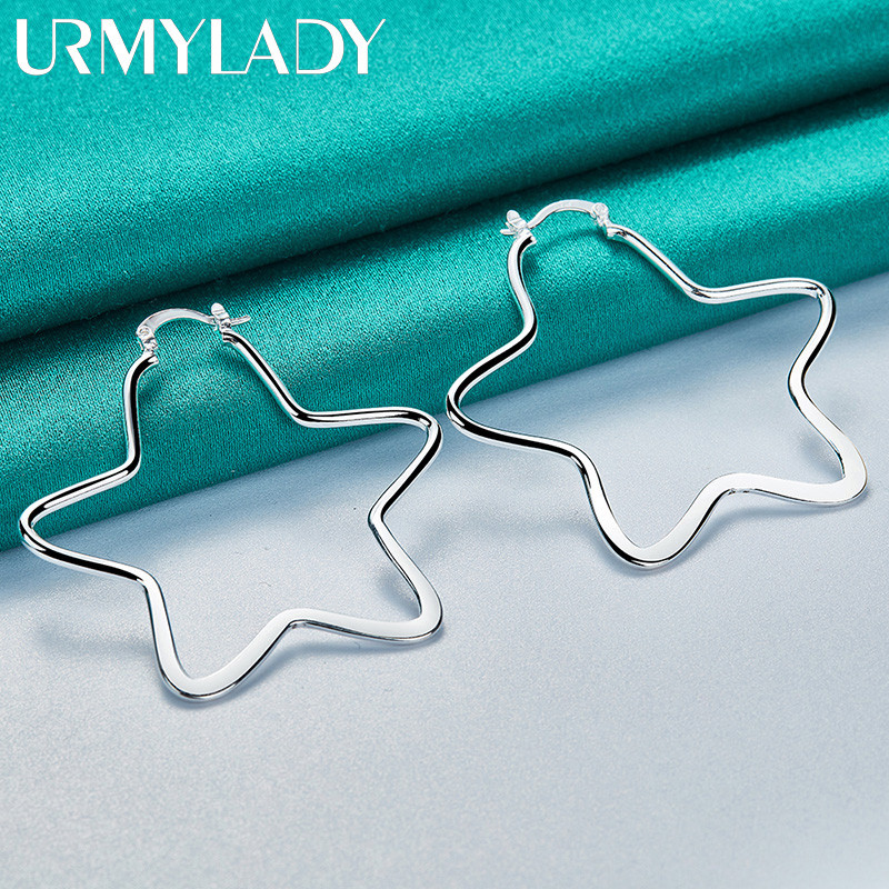 URMYLADY Bạc 925 Ngôi Sao Bông Tai Nữ Thời Trang Cưới Đính Hôn Tiệc Trang Sức Quyến Rũ