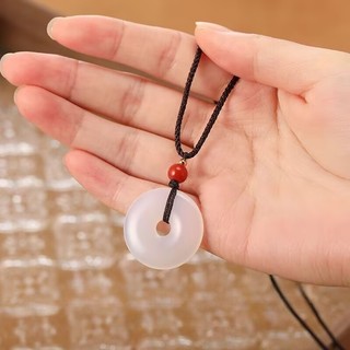 Vòng cổ ngọc bích trắng Trung Quốc Dây bện cho nữ Quà tặng Phụ kiện trang sức