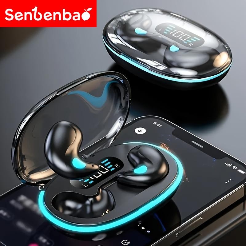 Senbenbao New X55TWS Tai nghe ngủ Bluetooth không dây Displa Tai nghe âm thanh nổi Hi-fi Tai nghe thể thao khử tiếng ồn chống nước cho tất cả các điện thoại