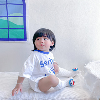 Quần áo trẻ em Áo liền quần Cotton bé trai - Bộ áo liền quần nửa tay Doremon dáng rộng, Bộ đồ ếch mềm cho trẻ sơ sinh (0-24 tháng)
