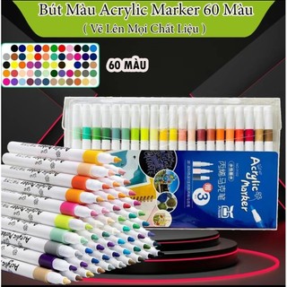 Hộp 60 Bút Màu Acrylic Maker Cao Cấp Bộ 60 Màu Tươi Sáng Đánh Thức Đam Mê Nghệ Thuật