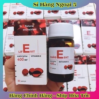 [LỌ THỦY TINH] Vitamin E Đỏ Nga Hàm Lượng 400mg LIFEVIT Giúp Làm Đẹp Da Của NGA