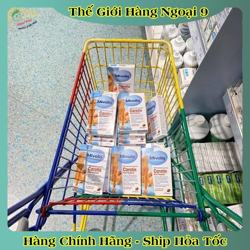 [Đủ Bill] [Tách lẻ] Viên Uống Chống Nắng Mivolis Carotin Hộp 60 Viên - Hàng Đức Chính Hãng
