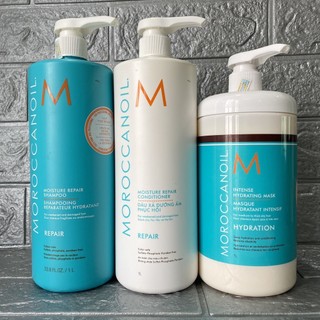 Combo gội xả, hấp và tinh dầu dưỡng Moroccanoil 1000ml ( Big size) [ TN ]
