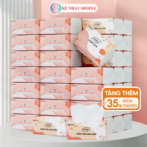 Giấy ăn rút Top Gia Sắc Hạ thùng 36 gói 4 lớp dập vân 4D chắc chắn siêu dai mềm mịn