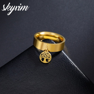 Skyrim Nam Nữ Nhẫn Titan Thép Không Gỉ Cây Sống Mặt Dây Chuyền Trang Sức Thời Trang Thanh Lịch