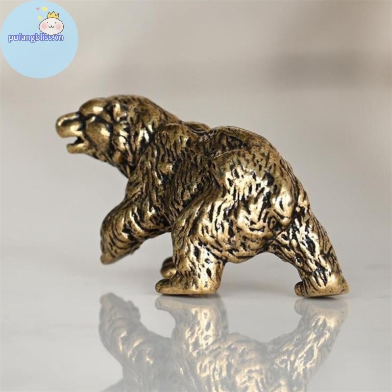 Pufangbliss Đồng Thau Dễ Thương Gấu Nhỏ Tượng Văn Phòng Bàn Đồ Trang Trí Đồ Trang Trí Thủ Công Bộ Sưu Tập Động Vật Các Bức Tượng Nhỏ Trẻ Em Quà Tặng VN