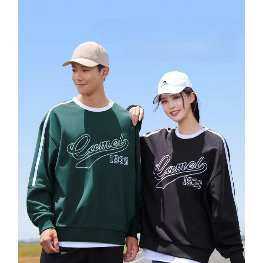 Ảnh Áo thun CAMEL CROWN Áo thun nam nữ thể thao dáng rộng cổ tròn dài tay 4