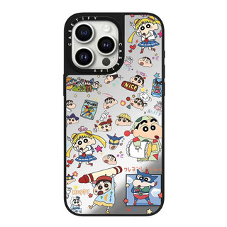 Bộ sưu tập gia đình Crayon Shin Chan Mirror Vỏ điện thoại cứng cho iPhone 17 Pro Max 16 Plus 15 14 13 12 11 Vỏ Acrylic phía sau chống sốc
