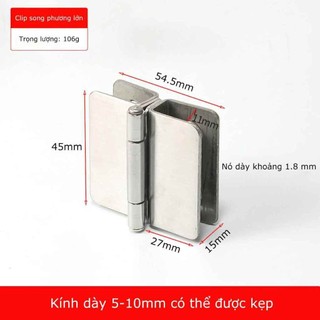 Bản lề inox cho cánh tủ kính dạng kẹp không khoét lỗ ALINE