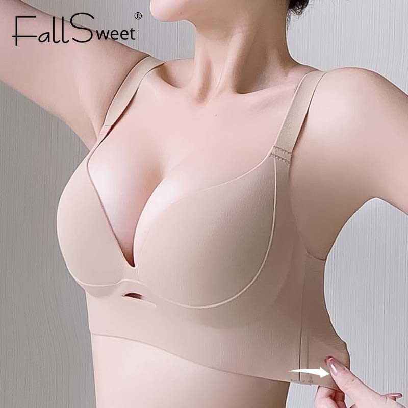 Ảnh FallSweet Áo ngực Bigsize chống chảy xệ dành cho nữ Không dây có thể điều chỉnh liền mạch Push Up Brassiere 34-46 B C D Cup 4