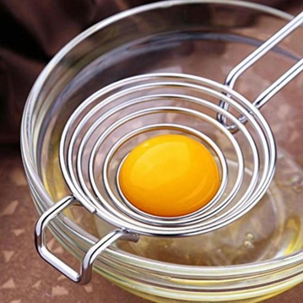 Máy tách lòng đỏ trứng SUNKISSD, Phễu tròn Tay cầm dài Bộ chia trứng, Tiện ích nhà bếp Bộ lọc trứng bằng thép không gỉ Chất lỏng