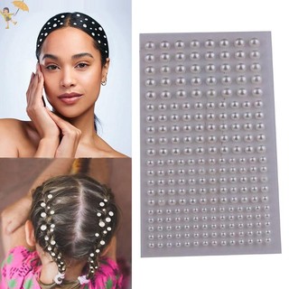 [Gou] 220 chiếc Mix 3mm / 4mm / 5mm / 6mm Ngọc trai dính trên ngọc trai tự dính Nhãn dán ngọc trai mặt cho tóc Trang điểm mặt móng tay DIY Crafts VN