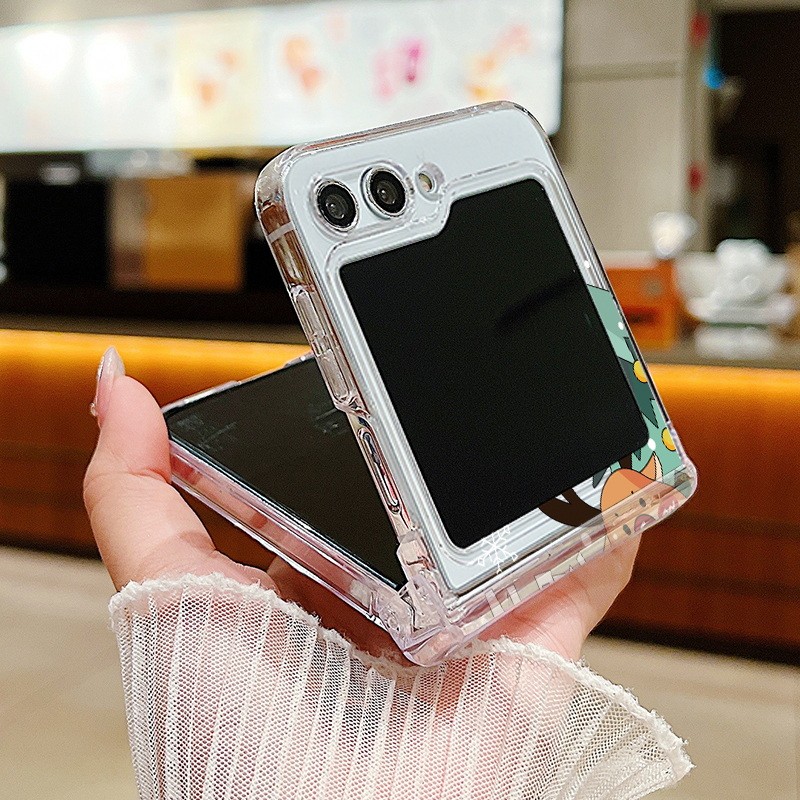 Họa Tiết Giáng Sinh Trong Suốt Vỏ Điện Thoại Samsung Galaxy Z Flip 6 Flip 5 Flip 4 Flip 3 Full Bản Lề Bảo Vệ Chống Sốc Vỏ PC Cứng Cho Samsung Galaxy Z Flip 6 5 4 3