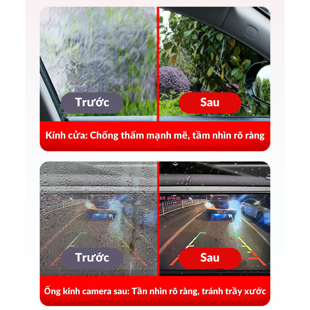 Kính ô tô chất kỵ nước ngày mưa gương chiếu hậu ô tô phun nước cửa sổ ô tô kính chắn gió kỵ nước