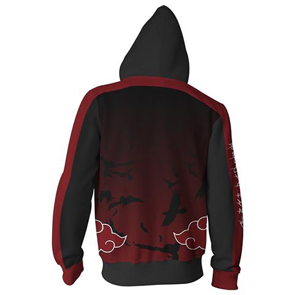 Naruto Dây Kéo Áo Khoác Akatsuki Áo Len In Kỹ Thuật Số Áo Khoác Ngoài
