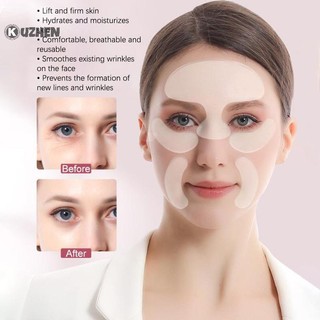 Kuzhen Có Thể Tái Sử Dụng Silicon Hydrogel Miếng Dán Mặt Cổ Loại Bỏ Nếp Nhăn Miếng Dán Miếng Lót Nâng Da Mặt Chống Lão Hóa Dụng Cụ Làm Đẹp Da Mặt HOT