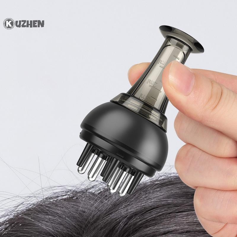 Kuzhen 1-4ml Da Đầu Applicator Chất Lỏng Hướng Dẫn Tăng Trưởng Tóc Lược Serum Dầu Áp Dụng Máy Mát Xa HOT