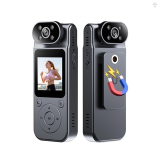 Camera thân 1080P có ghi âm và Video Body Cam có thể đeo được Máy quay Video Mini 180° Tầm nhìn ban đêm ống kính có thể xoay được với kẹp lưng từ tính để giao hàng thực thi pháp luật