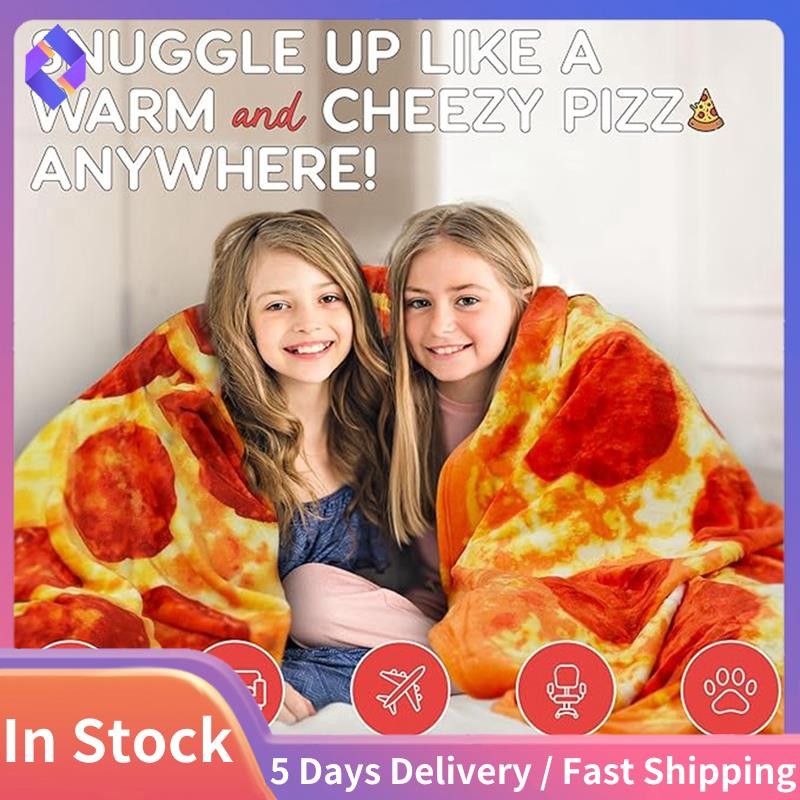 Chăn Pizza Pepperoni Khổng Lồ Chăn Mới Lạ 60 Inch Cho Người Lớn & Trẻ Em Tròn Trong Nhà, Ngoài Trời, Du Lịch, Gia Đình