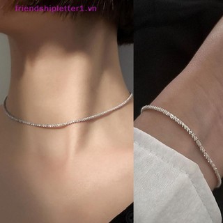 {Fh Fashion} Vòng cổ kim cương giả tinh tế phong cách Hàn Quốc Chuỗi xương đòn Quà tặng trang sức cổ thời trang dành cho nữ.