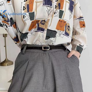 Kudosation Retro Pháp Thắt Lưng Da Nữ Unisex Thắt Lưng Khóa Thắt Lưng Nữ Quần Jean Thắt Lưng Nam Thắt Lưng Mỏng Thắt Lưng