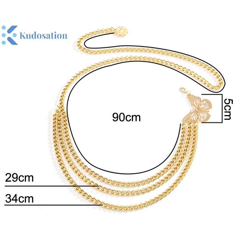 Kudosation Tính Khí Dây Thắt Lưng Thanh Lịch Nhiều Lớp sel Thắt Lưng Dây Xích Cho Nữ Thời Trang Kim Loại Cao Cấp Cơ Thể Dây Xích Đầm Thắt Lưng Nữ