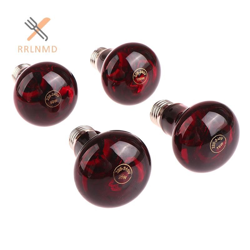 Rrlnmd Pet Red Heag Đèn E27 Đêm Ngày Cho Động Vật lưỡng cư Rắn Đèn Nhiệt Bò Sát Bóng Đèn UV 25W 50W 75W 100W AC220-240V MỚI