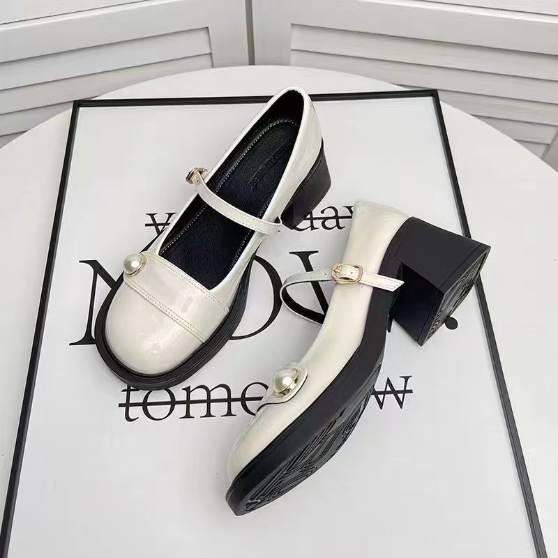 🔥Còn hàng🔥Giày búp bê 7p,cao gót 7 phân,giày búp bê đế cao,trắng đen và đỏ(size 35-41)