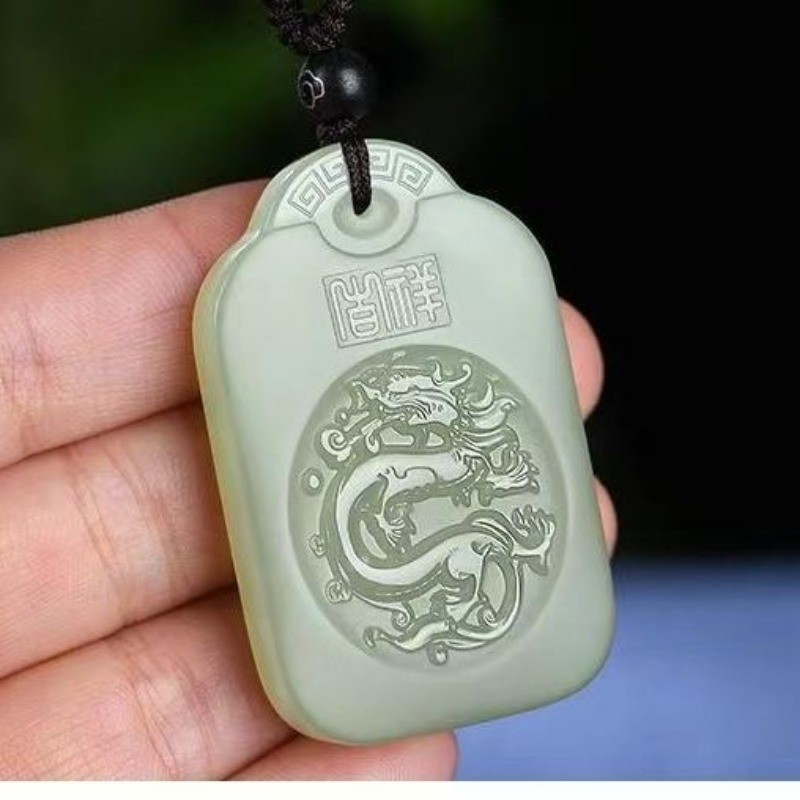 Mặt dây chuyền ngọc bích tự nhiên Mặt dây chuyền cung hoàng đạo Vòng cổ thương hiệu ngọc bích Nam Nữ Phong cách Benming Năm Mặt dây chuyền ngọc bích