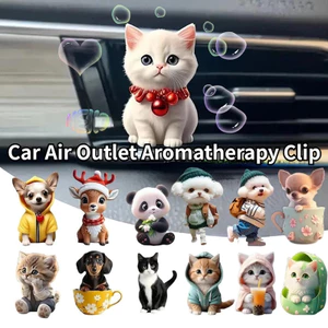 Hoạt Hình Dễ Thương Mèo Con Làm Mát Không Khí Ô Tô AC Lỗ Thông Hơi Kẹp Hương Thơm Khuếch Tán Ngộ nghĩnh Tự Động Trang Trí Nội Thất Nước Hoa Cho Nữ Bé Gái Phụ Kiện Xe Hơi