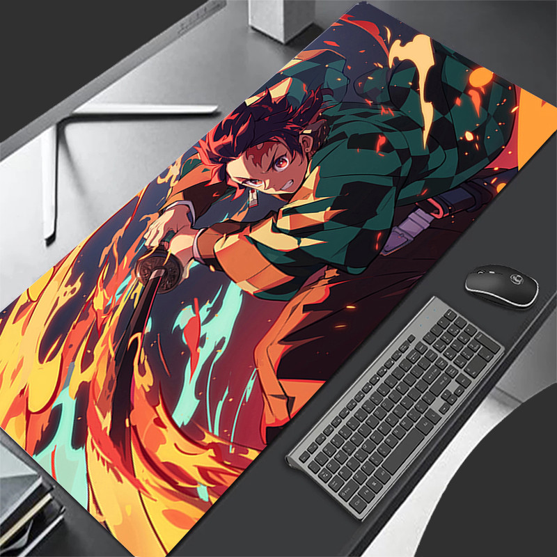 Miếng Lót Chuột Chơi Game Anime Miếng Lót Bàn Phím Thảm PC Mousepad XXL Demon Slayer Tanjiro Miếng Lót Chuột Laptop Mở Rộng Để Bàn Thảm Cho LOL